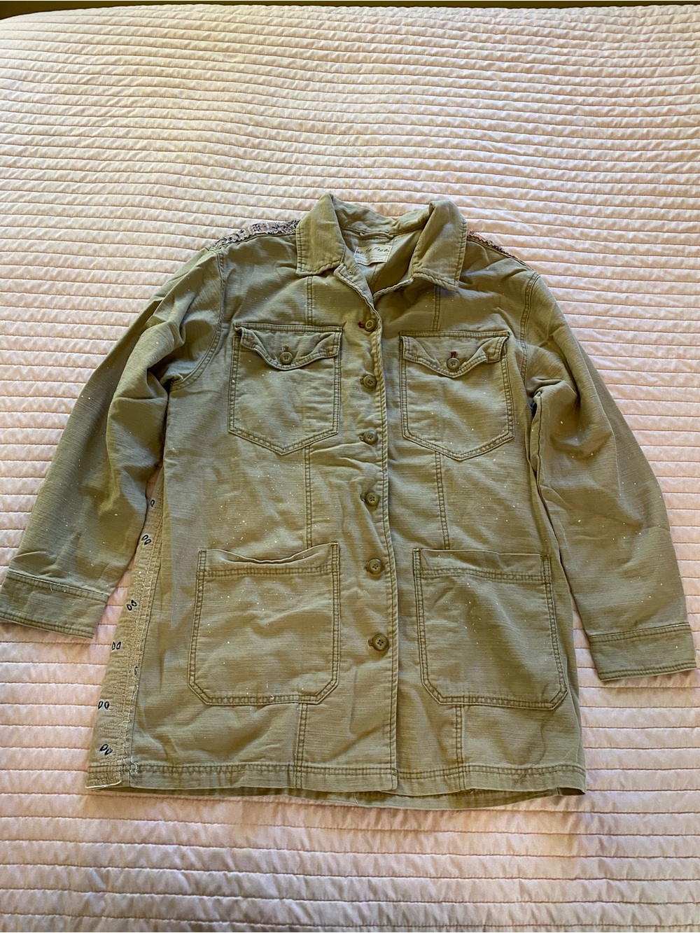 Free People We The Free Bandana Patchwork Utility Jacket L